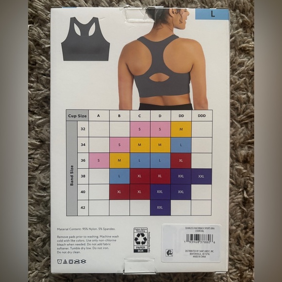 Member's Mark Gray Seamless Racerback Sports Bra - Picture 2 of 3